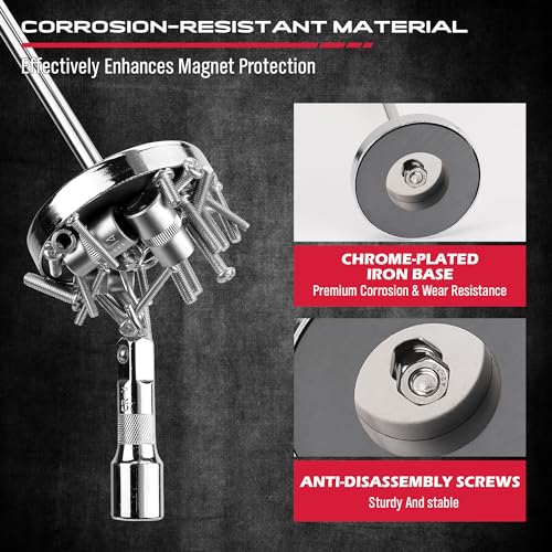 Sedy Telescoping Magnetic Sweeper Pickup Tool: Strong Magnet Pick Up Nails Screws And Metal Parts Nut Bolts Steel Iron Parts Finder 35Lb Pull Capacity Retractable 8.6 Inch To 33 Inch Telescopic Stick thumb #4