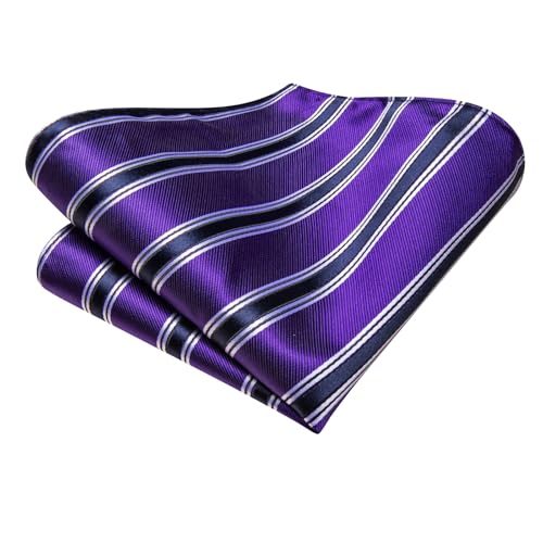 Image of Hi-Tie Men's Tie Lapel Pin Set Pocket Square Cufflinks Formal Woven Silk Tie Sets Wedding Party