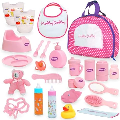 Molly Dolly Baby Doll Accessories Set with 25 Pieces Cover