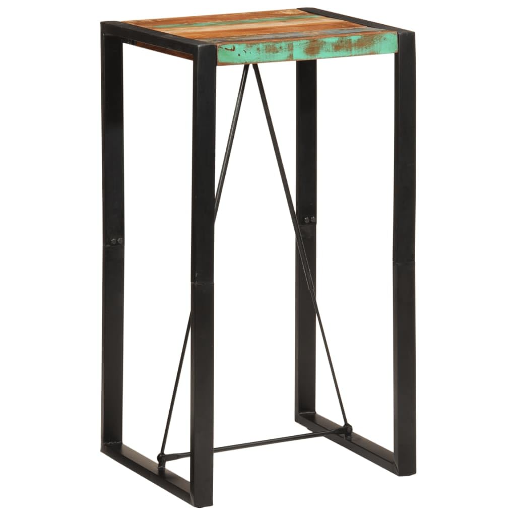 Stół barowy z litego drewna 60 x 55 x 110 cm z wytrzymałą metalową ramą do jadalni, kuchni, salonu, gastronomii i bistro, wysuwany i rozszerzony dla rodzin i gości
