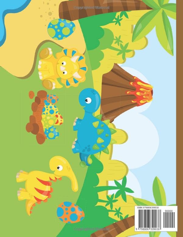 Miniatura 2 de Reading Ready! PreSchool Handwriting Prehistoric Dinosaur Notebook. 100 Pages, Large 1 Inch Blank Spaced, Dotted Lined Paper for Pre-Writing Skills.