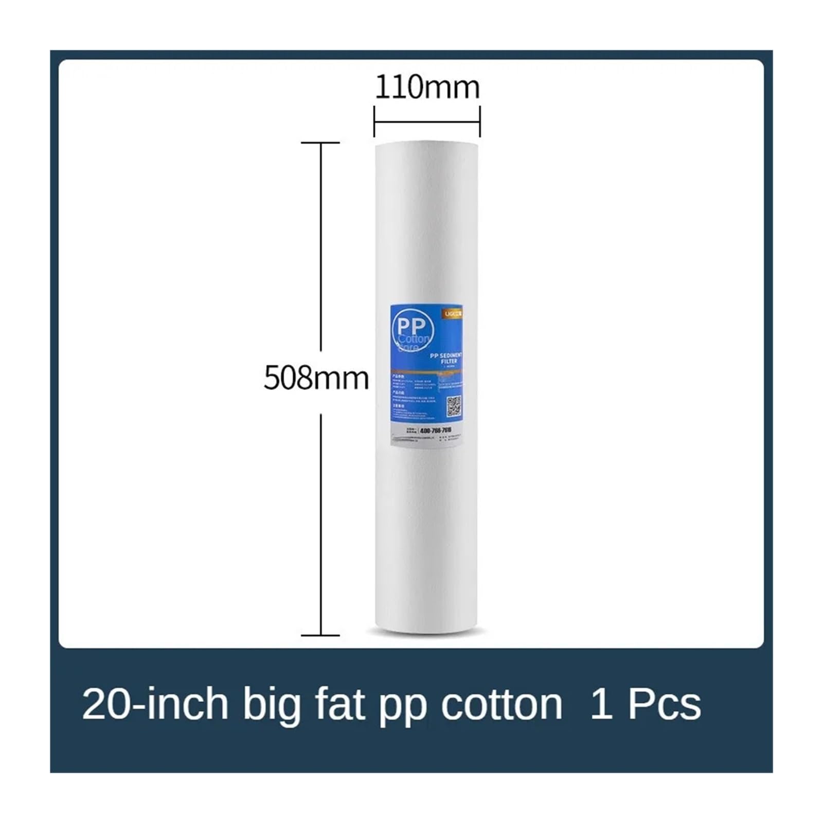 Accesorios de Repuesto for purificador de Agua Elemento de prefiltro doméstico Industrial Universal 10/20 Pulgadas PP Algodón Material alimentario(20-Inch)