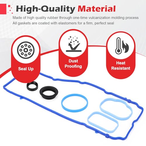 Image of VS50805R Valve Cover Gasket Seal & Intake Manifold Gasket for 2011-2022 Chrysler 200 300 Town&Country,Jeep Cherokee, Wrangler,Durango Grand Caravan Journey, Ram 1500 3.6L (5184596AE 5184562AC 828604)