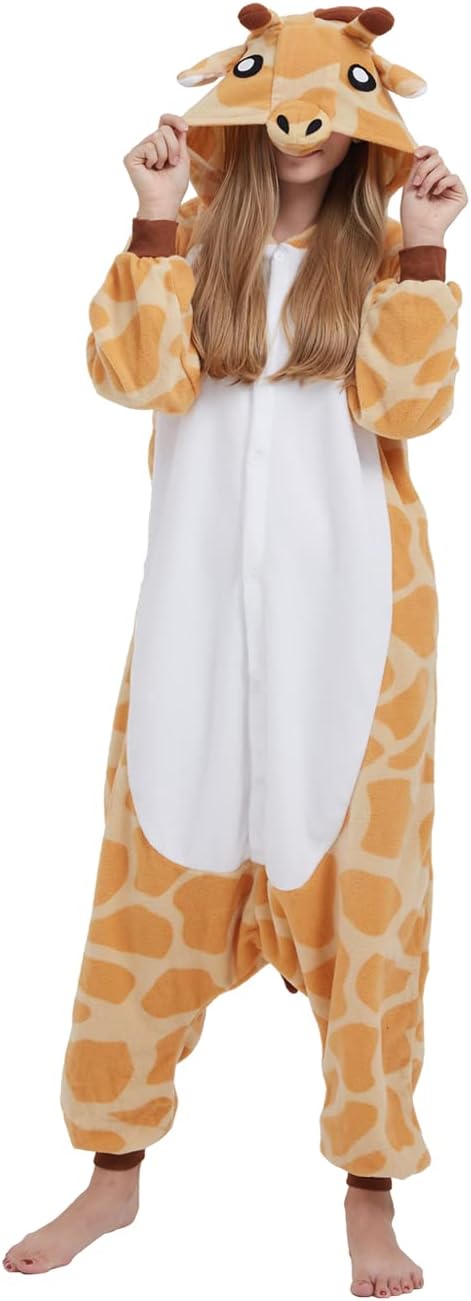 SimZoo Adult Animal Onesie Pajamas, Men and Women's Animal Cosplay Costume Sleepwear, One-Piece Unisex Homewear