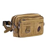 Fanny Packs for Women Men Vintage Canvas Waist Bag Pack Large Capacity Hip Bum Bag with Adjustable Strap Waterproof Casual Crossbody Wallet Waist Bag for Sport Hiking Running Walking Cycling Camping