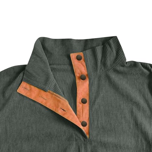 Button Mock Neck Sweatshirts Mens Tactical Long Sleeve Pullover Casual Plain Sweatshirts Pockets 2025 Fall Fashion4