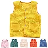 Autumn Kids Boys Girls Cardigan Vest Clothes Winter Baby Fleece Warm Cardigan Waistcoat Solid Color