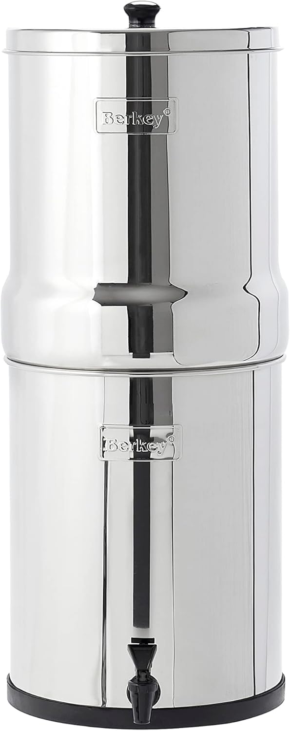 Royal Berkey Gravity-Fed Stainless Steel Countertop Water Filter System 3.25 Gallon with 2 Authentic Black Berkey Elements BB9-2 Filters