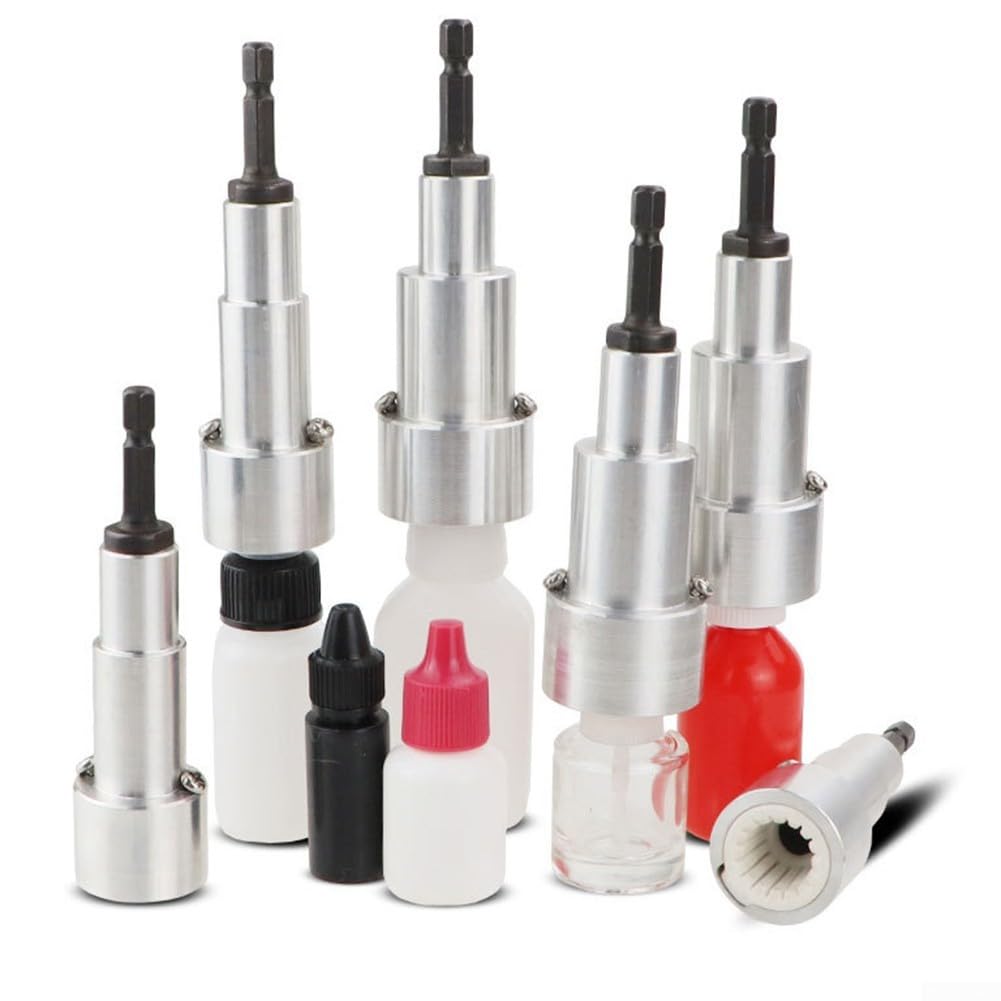 Ręczna elektryczna głowica maszyny do zamykania butelek z trzpieniem sześciokątnym 1/10.2 cm do 8-18 mm biały plastikowy adapter wiertła uszczelniającego narzędzie (11-12 mm)