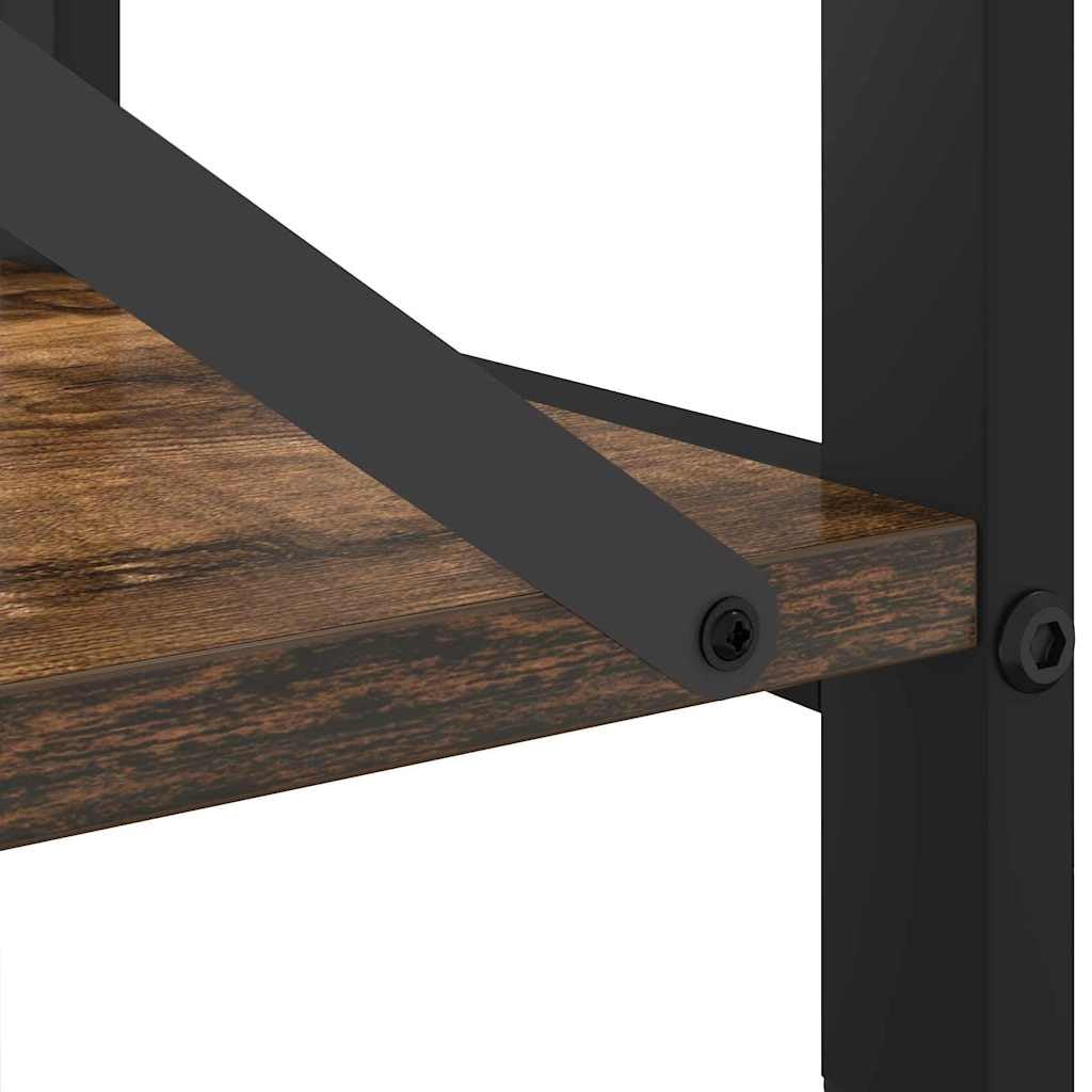 vidaXL Étagère Chêne fumé 60 x 30 x 85 cm Bois d'ingénierie, Étagère Industrielle Moderne, Rangement en étagères, déco pour Organiser ta Maison, Meuble Livre Libre