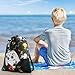WAWSAM Kids Gym Drawstring Backpack Beach Bag, 15” × 17.5” Game Sports Gym Bag for Boys Kids Swimming String Bag Shopping Yoga Sackpack Birthday Gift with Zippered Pocket and Bottle Pocket