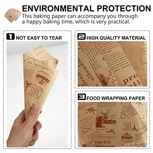 Healifty 200 folhas de papel manteiga, papel manteiga, papel manteiga pré-cortada para assar biscoit