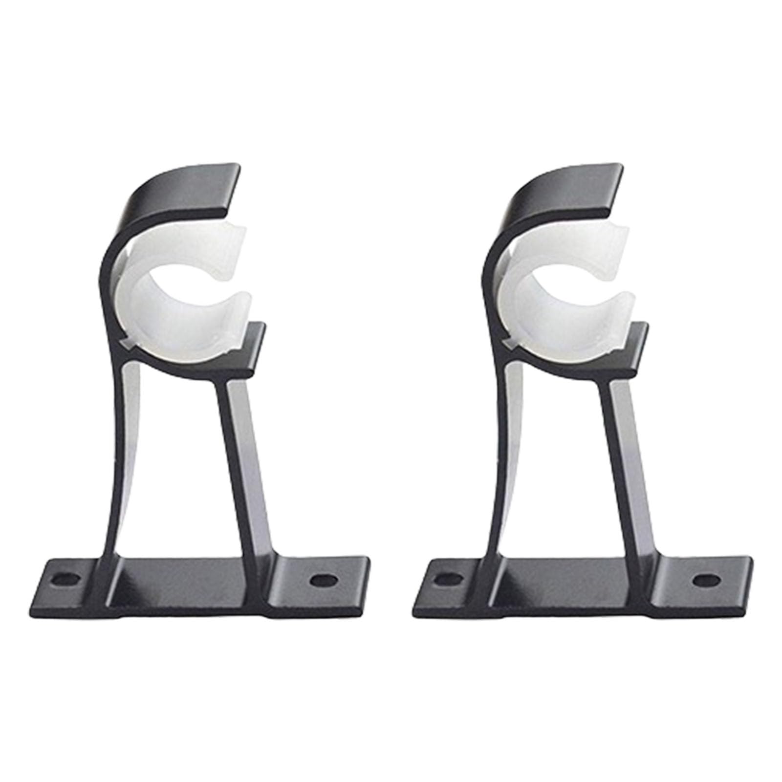 of 2 Heavy Duty Curtain Poles Brackets with Inner Buckles Drape Rod Hangers Holders for Secures Fit Curtain Rod Brackets