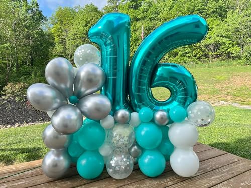 Image of Light Blue Number 3 Balloon 40 Inch, 3rd Birthday Celebration Supplies Women Men, 3 Balloon for Theme Party