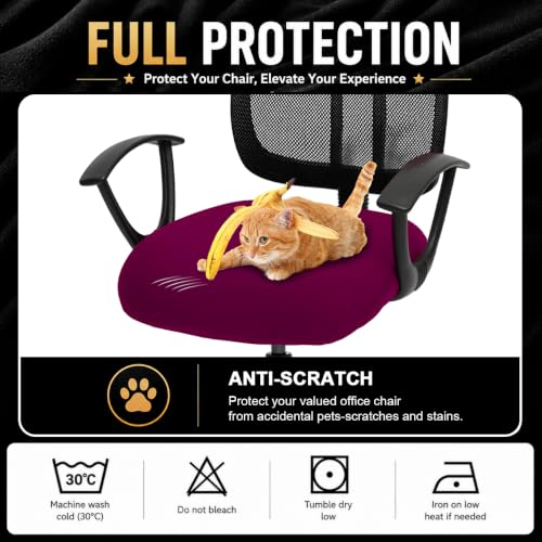 Image of DIVA EN CAMINO DEC Stretchable Desk Office Chair Seat Cushion Covers - Universal Spandex Computer Chair Slipcover - Removable Washable Cushion Protectors for Dogs, Cats, Pets