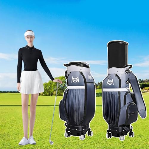 FabriGBrix キャスター付きゴルフバッグ レディース キャディバッグ 軽量 伸縮式 ゴルフ リュック クラブケース多機能 安定 防水 13本収納 スポーティー 練習用 旅行 バッグ 安全保護 ロック クラブ保護 新型 人気 Golf Bag 屋外