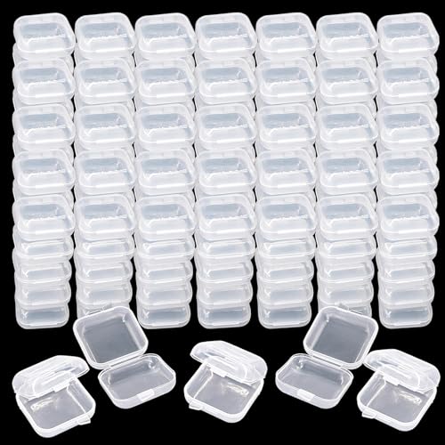 Image of 180PCS Mini Clear Plastic Jewelry Box, Earring Storage Box