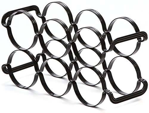 Mango Steam 6 Bottle Counter-top Wine Rack - Storage Organizer for Kitchen Countertops, Pantry, Fridge - (Black) - Image 4