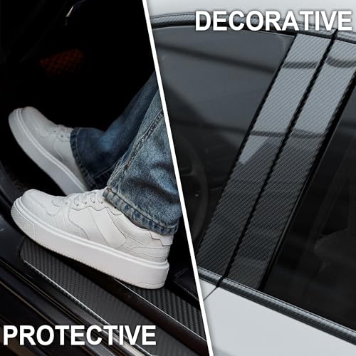 Image of Lypumso 6D High Gloss Carbon Fiber Vinyl Wrap Tape, Chrome Delete Tape for Cars Motorcycle Detailing DIY Car Door Edge Guard Decals Blackout Tape Roll (6D Black, 1in x 30ft)