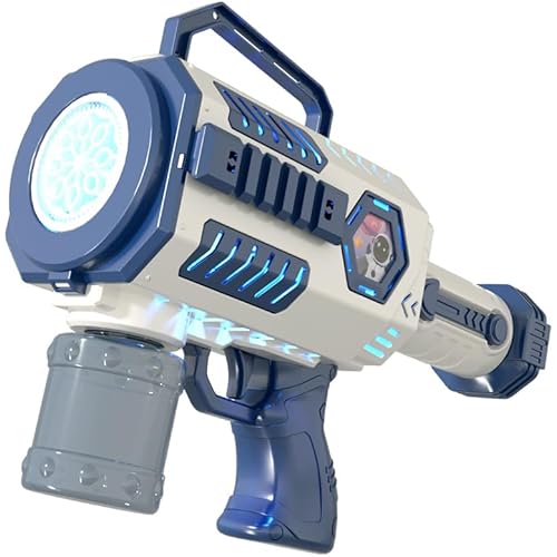 Bubble Gun Automatic Electric Bubble Machine Children Handheld Bubble Maker Summer Portable Outdoor Toy LED Light Party Weeding Children Toy Boy Girl Gift Birthday Christmas Halloween Blue