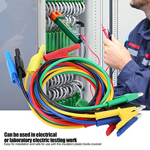 Image of High Voltage Banana Plug, 20A 2000V Fully Insulated Safety Crocodile Clip Test Probe Lead Testing Cable