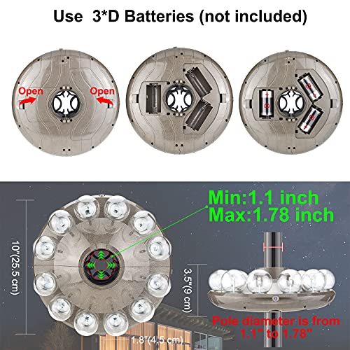 Luxsway Umbrella Lights Battery Operated,12 Color Changing Outdoor Patio Umbrella Light For Pole With 80Ft Remote,12 Clear Bulb 48 Leds,4 Modes,4 Timer Option,Umbrella Hanging Light For Camping,Bbq thumb #4