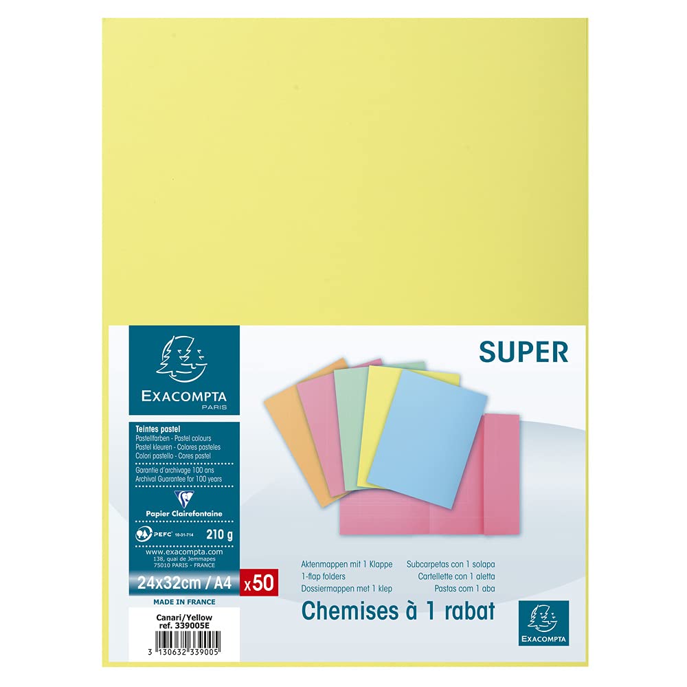 Exacompta 250 feste Mappen 1 Klappe Super kanariengelb