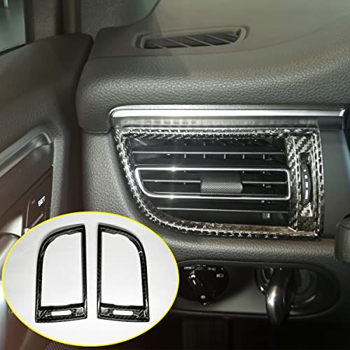 taruisixt for Porsche Macan 2018 to 2025 Real Carbon Fiber Car Air Vents on Both Sides Center Console Decorative Panel Cover Sticker Protective Car Interior Accessories 2 Pcs