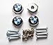 NEW 4 X BMW BLUE & WHITE License Plate Frame Bolts Emblem Screws Caps Logo Set by JLC