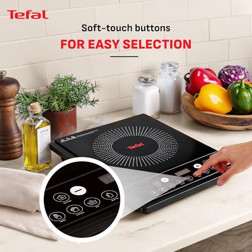 Image of Tefal EXPRESS IH Induction Cooktop | 1600W Fast Heating Power | Auto Pan Detection with 4KV Surge Protection | Sleek Polished Ceramic Glass