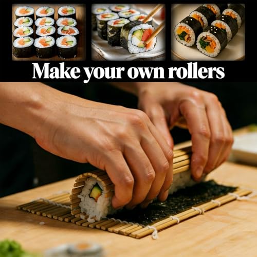 9.5"x9.5"Bamboo Sushi Rolling Mat,kimbap roller(2 PCS)