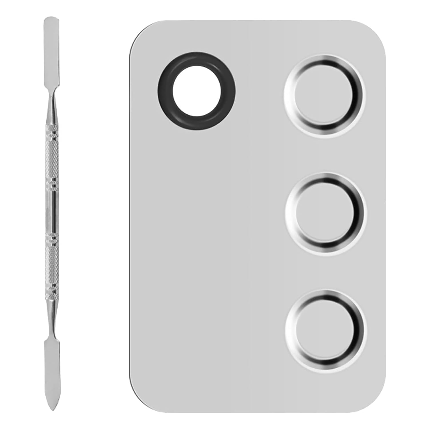 FIRST BEAUTY Stainless Steel Makeup Mixing Palette with Spatula | Cosmetic Blending Tray for Foundation, Concealer, Lipstick & Nail Art | Professional Artist Tool-picture-32