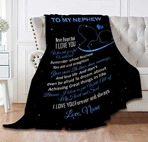 Miniatura 4 de Launchigo Manta personalizada para mi sobrino. Manta de sherpa suave, el mejor regalo para Navidad, cumpleaños y graduación. Manta de bebé (para mi