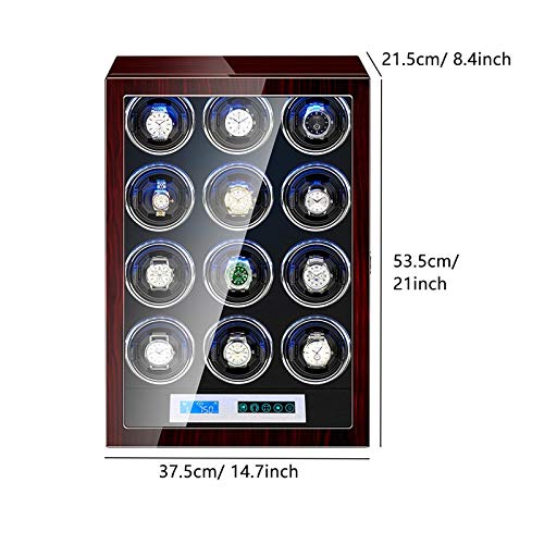 Caja para 12 relojes automáticos de lujo Boder Box con laca de piano y luz LED 5