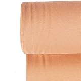 Bündchenstoff Meterware | Uni Jersey | Oeko-Tex Schlauchware glatt 70 cm breit | 38 Farben 0,5m (apricot)