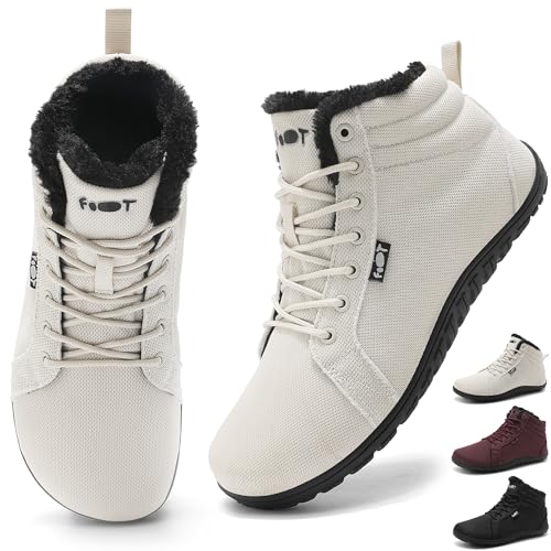 Imagen de Schuvox Botas Otoño Invierno Impermeable Zapatillas Barefoot Trail Minimalistas Caminar Hombres Mujer Zapatos Senderismo Unisex Descalzos Antideslizantes Transpirables Caqui 40EU
