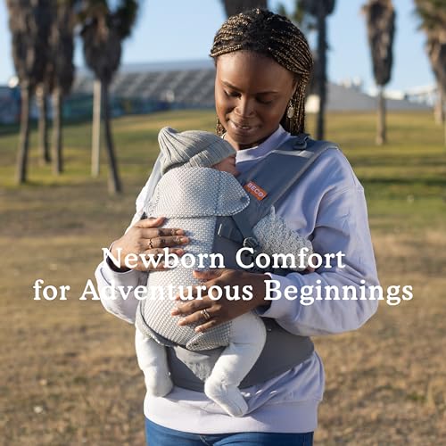 Beco Baby Carrier Gemini Newborn to Toddler - Front, Back and Hip Seat Carrier, Baby Carrier Backpack & Baby Front Carrier with Adjustable Seat, Ergonomic Baby Holder Carrier 7-35lbs (Cool Dark Grey)