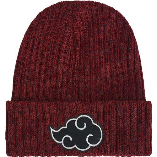 Naruto Beanie Hat Akatsuki Cloud Winter Knit Cap with Cuff Multi One Size
