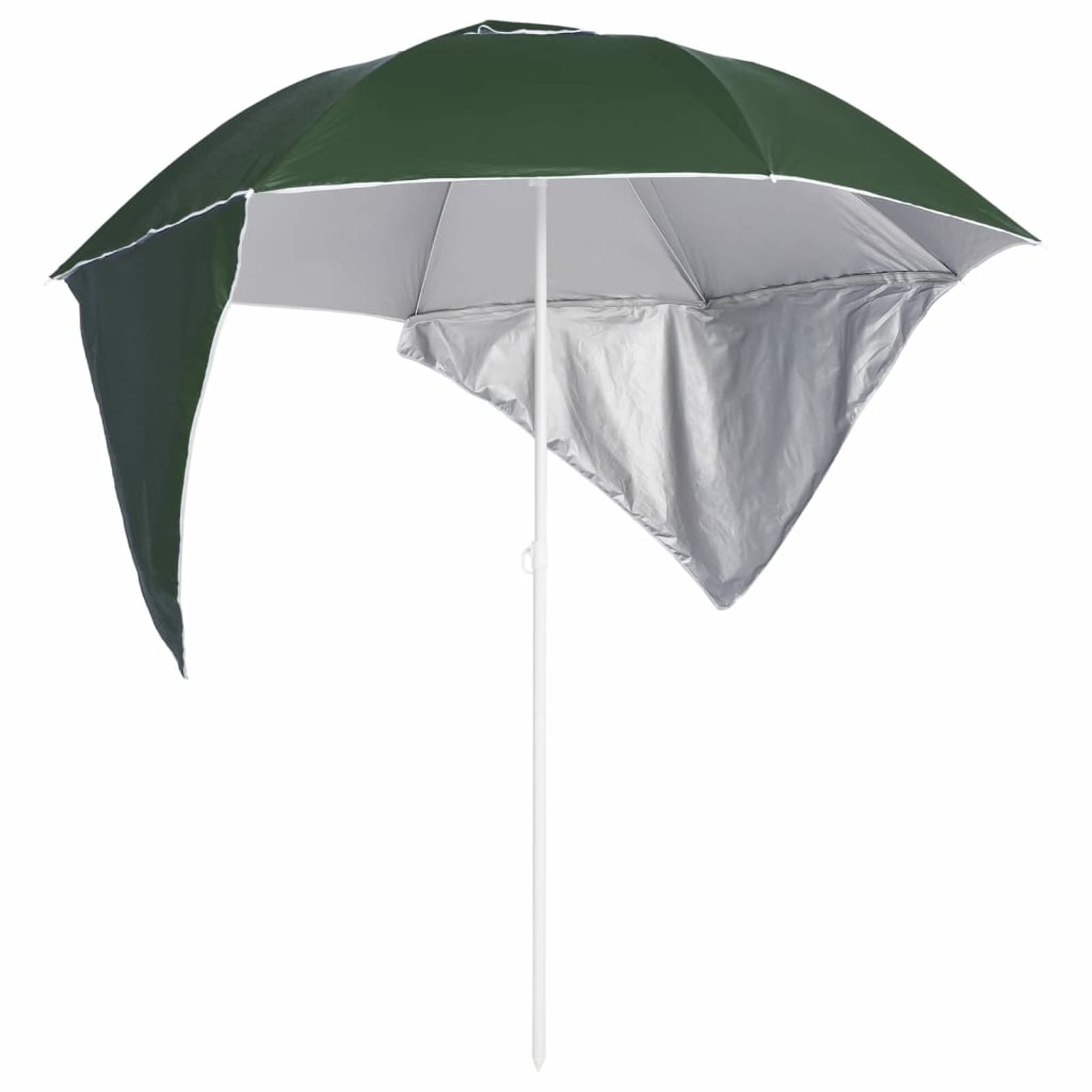 Vopese Sombrilla de Playa con Paredes Laterales Verde 215 cm Toldo de Ventana Toldo Manual de Retráctil para Exterior Toldo de Balcón Ángulo Ajustable Impermeable Tela