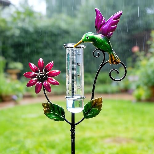 BORDEAG Pluviometre Exterieur Jardin,H 120CM Pluviomètre De Jardin en Verre,Pluviomètre pour Jardin,Pluviomètres en Verre pour Jardin,Pelouse,Patio,Accessoires De...