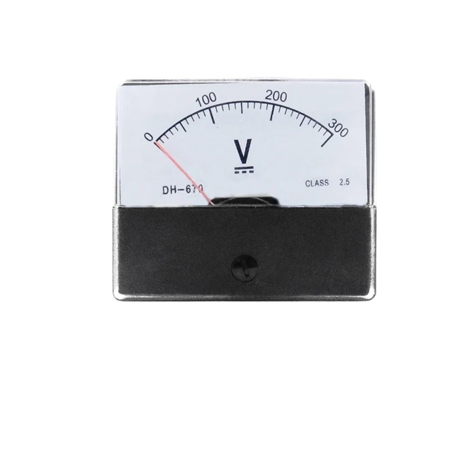 Classe 2.5 DH670 DC 5V 10V 15V 30V 50V 100V 150V 250V 300V 500V Quadrante analogico Pannello Volt Tester di tensione Voltmetro(300V)