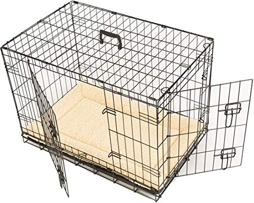 MAXX Cage de Transport Pliable pour Chiens 107 x 71 x 76cm, Chats, Chiots, Chatons et Animaux Domestique, en métal, Cage Chien, Pliable, Caisse de Transport pour la Voiture, 2 Portes