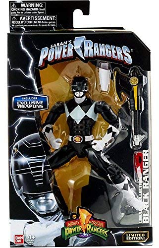Power Rangers Mighty Morphin Legacy Collection Limited Edition 6.5 Inch Black Ranger with Metallic Finish and Exclusive Weapons