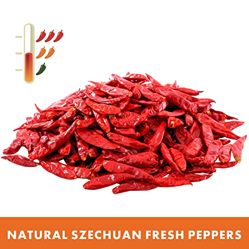 Image of Yimi Dried Red Chilis Peppers, Medium Hot Spice For Multi Cuisine 10.7 Oz | Medium Hot Spicy Peppers Dried Chili Pods For Pozole Tamales Hotpot, Resealable Storage Bags For Cooking & Gift