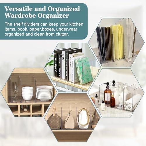 ADERTOS Schrankregaltrenner Organizer ABS Regaltrenner Schrankregalteiler für Handtasche Abnehmbarer und Verstellbarer Abstand Regalteiler Trennwand für Tasche Kleindung Schlafzimmer Küche Schränke