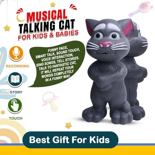 Image of Fully Talking Tom for Kids Funny Interactive Toys for Boys and Girls Sings Music and Poems and Repeat After You Best Birthday Gift for Children