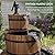 Aoxun 3-Tier Outdoor Water Fountain, Wood Barrel Cascading with Electric Decorative Hand Pump, Rustic Waterfall Fountain for Garden, Backyard, Patio, Porch, Yard