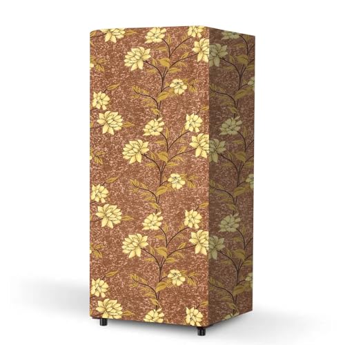 Image of Durable Fridge Cover Single Door 180 to 220 Litre Easy to Clean Dustproof and Waterproof Printed Refrigerator Cover 150x60 cm