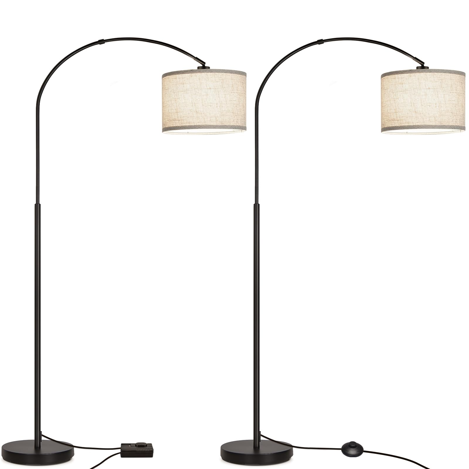 Seaside village Arc Floor Lamp Sets with One Modern Standing Lamp and One Dimmable Floor Lamp ...