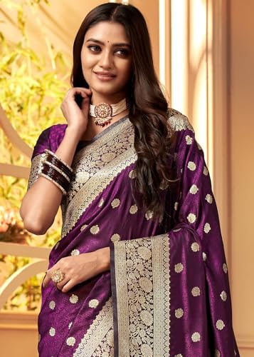 Image of C J Enterprise Women's Banarasi Saree Pure Kanjivaram Style Silk Saree With Blouse Piece for Wedding (Pari 121)
